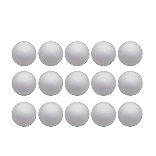 Crafjie Craft Foam Balls 3 Inches in Diameter 15-Pack Smooth Polystyrenets Foam Ball for Decoration Household School Projects DIY Arts and Craft White