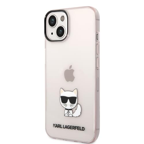 KARL LAGERFELD KLHCP14MCTTRI Coque Rigide pour iPhone 14 Plus 6,7" Rose/Rose Transparent