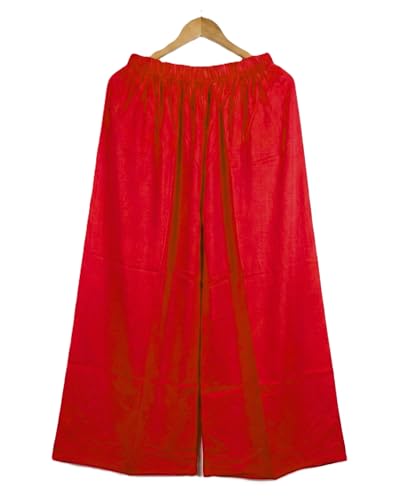 Image of Women Plazzo | Rayon Wide Leg for Women | Elastic Waist Flared Palazo Trousers | Comfortable Casual & Ethnic Wear Palazzo Pants