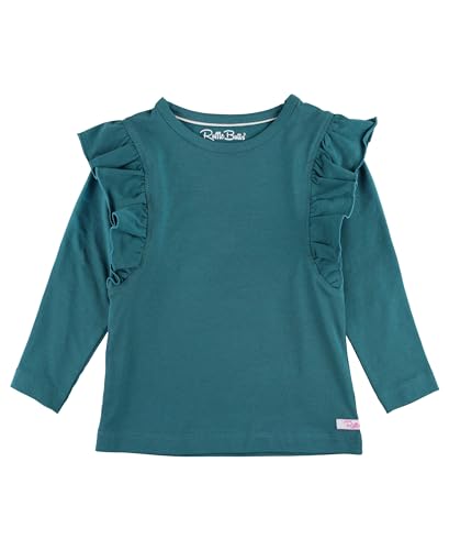 RuffleButts Colonial Blue Knit Flutter Sleeve Top - 5 - Main Image