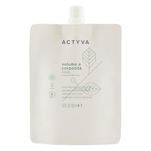 Actyva - Volume e Corposità Cond, Balsamo per Capelli Fini ad Azione Volumizzante con Semi di Lino, Senza Siliconi - Travel Size 100 ml