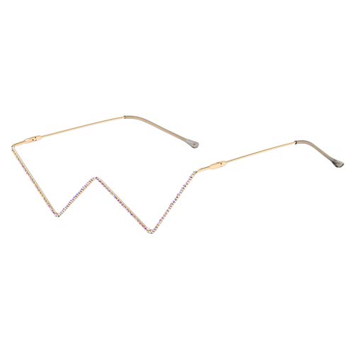 homozy Óculos De Sol De Strass De Luxo Feminino Meia Armação Sem Lente óculos De Festa Máscaras - Di