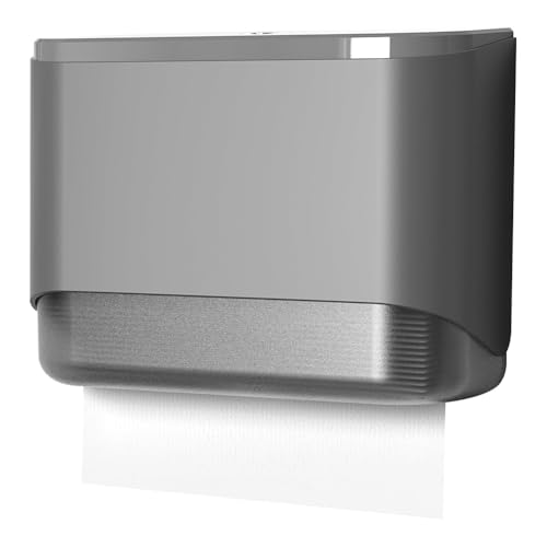 Fangxuee Distributore di Salviette di Carta Asciugamani di Carta Piegati A Fisarmonica per Bagno Grigio