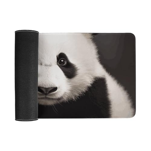 Tapis de souris panda antidérapant avec bords cousus renforcés
