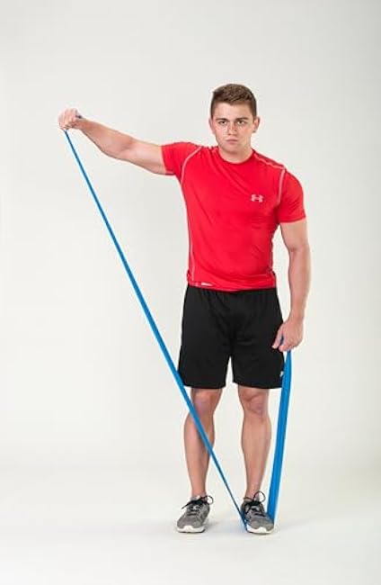 Black Mountain Products Therapy Exercise Bands with Resistance Band Carrying Case, Door Anchor and Starter Guide, Yellow, Blue, Green