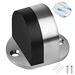 MOXYOY Floor Door Stopper, Stainless Steel Adhesive Door Stop Floor Mounted with Screws and Self-Adhesive Pads for Home & Office