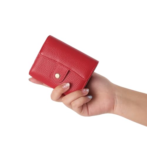 Image of GOIACII Women's Credit Card Holder RFID Blocking Genuine Leather Red