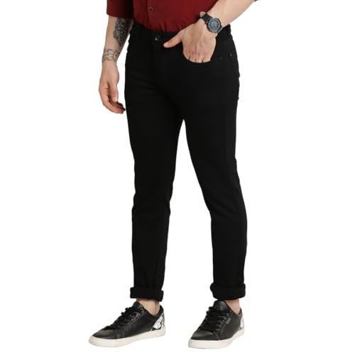 Image of Turtle Men Cotton Stretch Narrow Fit Charcoal Jeans||Men's Jeans||Men's Denim||Stretchable Jeans