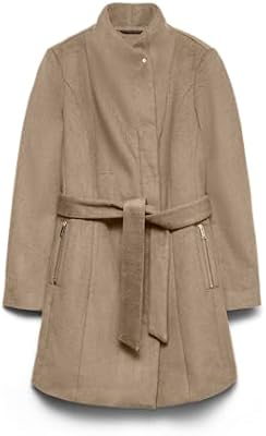 Vero Moda Vmtwodope Belt 3/4 Wool Jacket Ga Noos, Abrigo Mujer, Beige, S