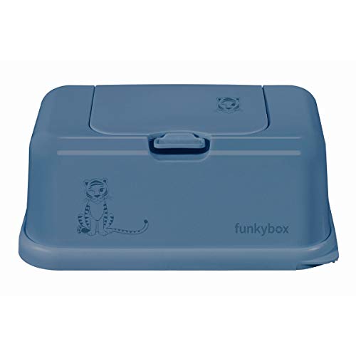 Funky Box Azul Tigre - Estuches y dispensadores para toallitas, unisex