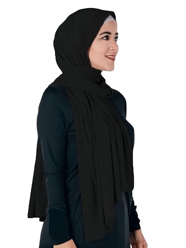 Lina & Lily Non-see-through Premium Jersey Maxi Hijab Head Scarf Wrap for Muslim Women