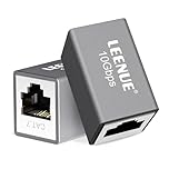 LEENUE RJ45 Coupler Female to Female, 10Gbps/600MHZ, Gold plated Ethernet Connector, Shielded Ethernet Coupler for Cat7/ Cat6/ Cat5/ Cat5e Network Cable POE, Silver Grey 2 Pack