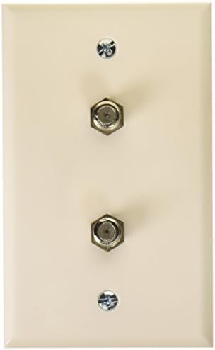 PREFERRED INDUSTRIES 602006 Coaxial Wall Plate Double Cable Jack, White