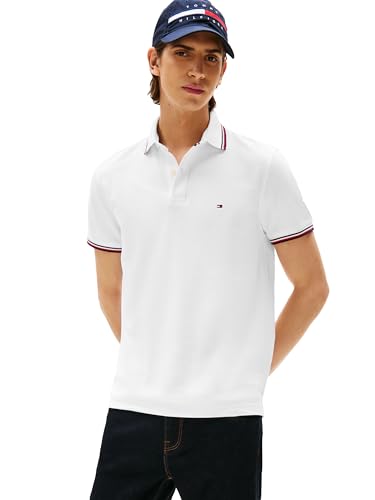 Tommy Hilfiger Men's Tipped Polo, Fresh White, MD