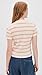 Vince Women's Striped Short Sleeve Crew, Oat Shell Combo, X-Large