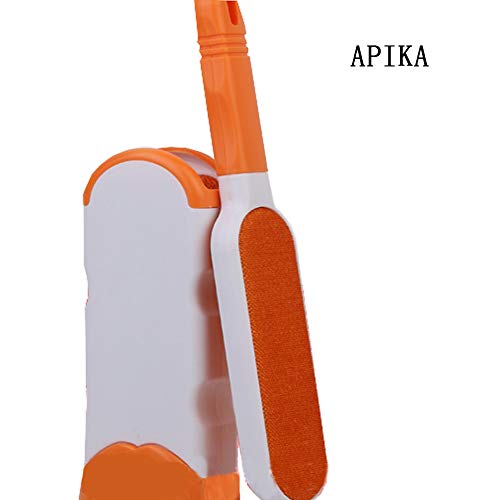 APIKA Spazzola per lanugine a Doppia Faccia - Spazzola per Rimuovere i peli di Animali Domestici - Pelliccia Rimuovere per Cani e Gatti con Base autopulente(Arancione)