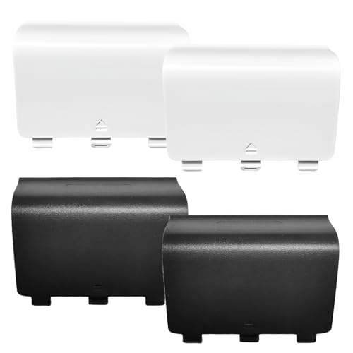 4 Pcs Battery Back Cover for Xbox One/One S/One X Controller[NOT for Xbox Series X/S] Battery Back Shell Covers Replacement Battery Cover Door Compatible with Xbox One(Black&White)