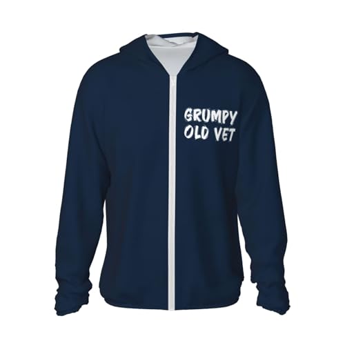 Grumpy Old Vet Men's Sun Protection Shirts with Zipper Women's Long Sleeve SPF Uv Shirt,