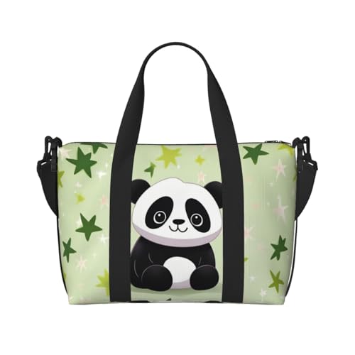 Travel Duffel Bag for Women, Large Shoulder Weekender Overnight Bag, Sport Gym Bag for Men, Carry On Tote Bags, cute panda star Luggage Bag for Travel Essentials