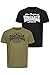 Produktbild Lonsdale Herren T-Shirt Normale Passform Doppelpack MORHAM Black/Olive XL 117432