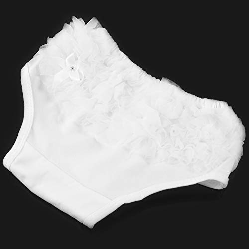 白フリルオムツカバー qal 白ベビーガールフリルブルマパンティーパンツおむつカバー画像S