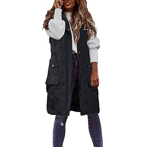 Gilet long en duvet élégant avec capuche manteau chaud chic