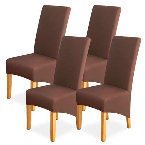 Stuhlhussen 4er Set Stuhlüberzug Elastizität Spandex Universal-Hussen für Stühle Moderne und Elegante Optik Stuhl Schutz Abdeckungen Mit Gummiband für Esszimmer, Bankette, Partys und Dekoration