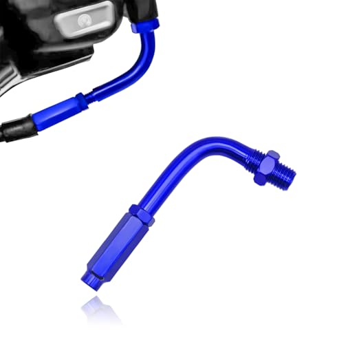 Wevdn 90 Degree Throttle Cable Adjuster, Aluminum Alloy 90° Bendy Clutch Cable Adjuster Throttle Regulator, Universal Accelerator Adjuster Bendy Cable Guide Motorcycle Dirt Bike (Blue)