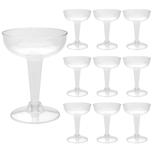 10 Clear Disposable Champagne Glasses Wine Cup Plastic Wedding Party Flute 4.5oz Shatterproof with Stems Reusable Plastic Wine Glasses for Parties Weddings Recyclable Elegant Party Wedding Christmas