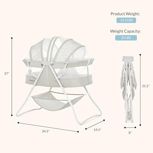 Dream On Me Karley Bassinet in Cool Grey