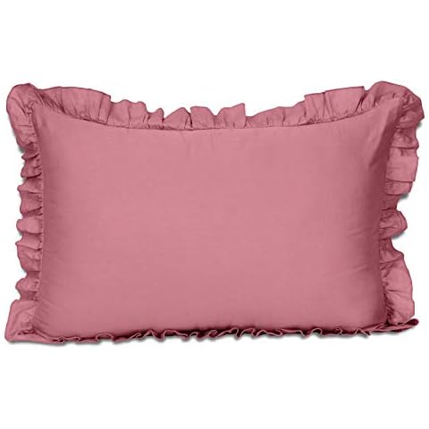Vargottam Ruffled Pillow Sham Standard 26x20 Cotton Frill Pillow Cases Shabby Chic Farmhouse Decor Pillowcase Cover