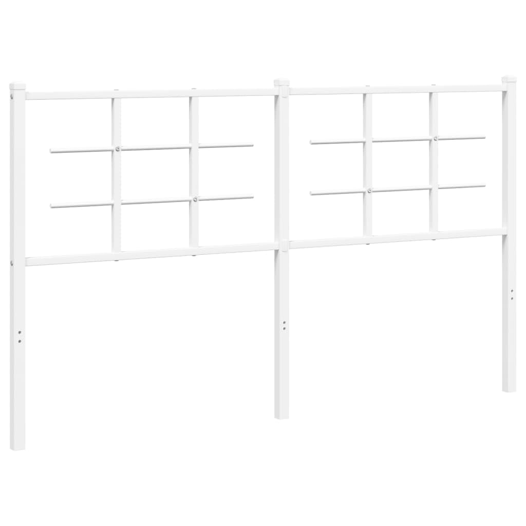 vidaXL Cabecero, Cabecera Decorativa de Somier con Patas, Cabezal de Estructura de Cama, Mueble para Dormitorio Hogar, Metal Blanco 150 cm