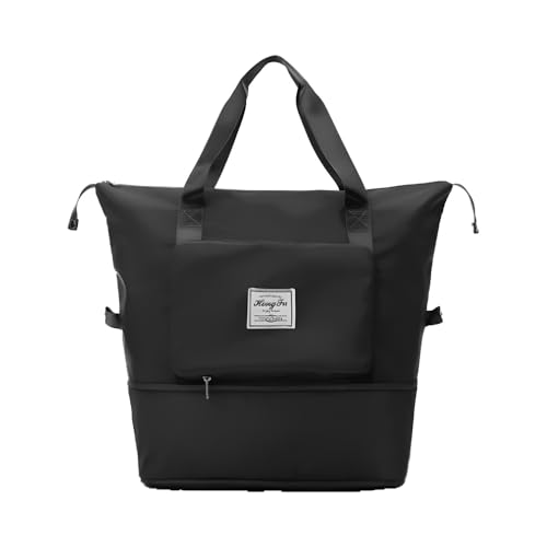 Bolsa Dobrável que vira mochila – Compacta, Resistente e Fácil de Levar, na cor Preta – Leve, Prática e Ideal para o Dia a Dia