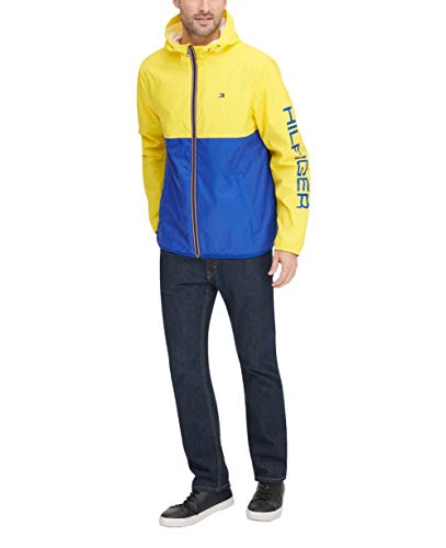 Image of Tommy Hilfiger Men's Lightweight Active Water Resistant Hooded Rain Jacket