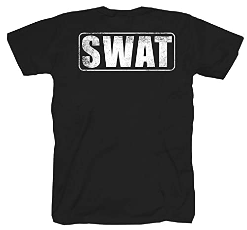 SWAT Team LAPD Policía Comando FBI CSI CIS USA America Ruta 66 Camiseta Camiseta, Negro , L