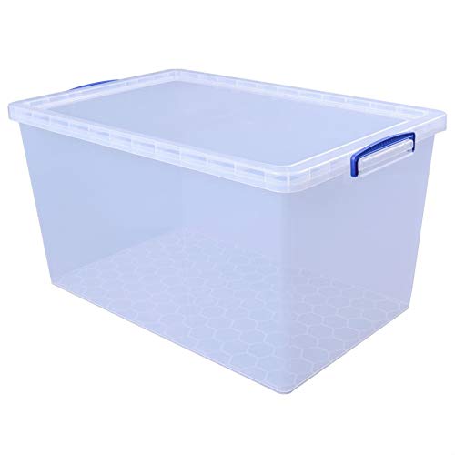 Really Useful Box 3 x 83 Liter Nestable box mit Deckel - 440 x 700 x 370 mm - transparent