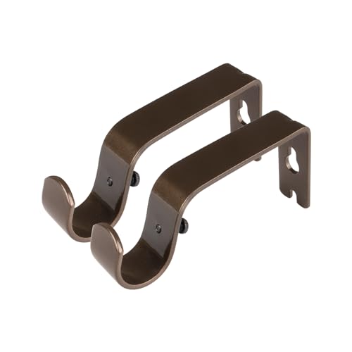KAMANINA Lot de 2 supports muraux pour tringles à rideaux 7/8 ou 3/4 Bronze