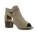 CITYCLASSIFIED Invest Women's Cutout Side Strap Mid Black Chunky Heel Fashion Ankle Bootie (Smoke Taupe, us_footwear_size_system, adult, women, numeric, medium, numeric_8)