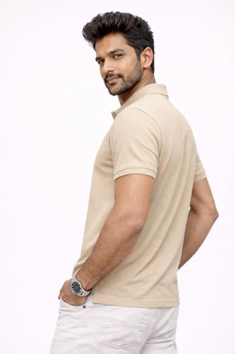 Image of Premium Pique Cotton Pocket Polo T-Shirt for Men | 210-220 GSM | Regular Fit | 2-Button Placket | Soft Breathable Fabric | XS-3XL