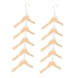 ULTECHNOVO Perchas de Madera para Ropa de Niño Antideslizantes Gancho Dorado sin Acabado 10 Piezas Tamaño Pequeño para Armario Infantil y Organización de Ropa