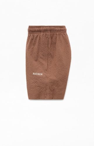 PacSun Men's Sail Brown Seersucker 4.5'' Swim Trunks3