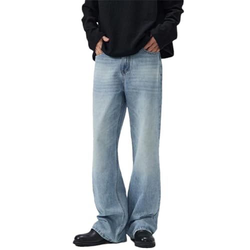 Men's High Street Washed Jeans Straight Loose Casual Pants