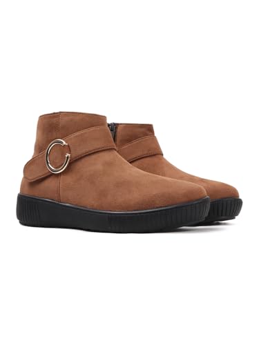 Image of ELLE Women's Buckle Accent Wedge Sole Ankle Bootie