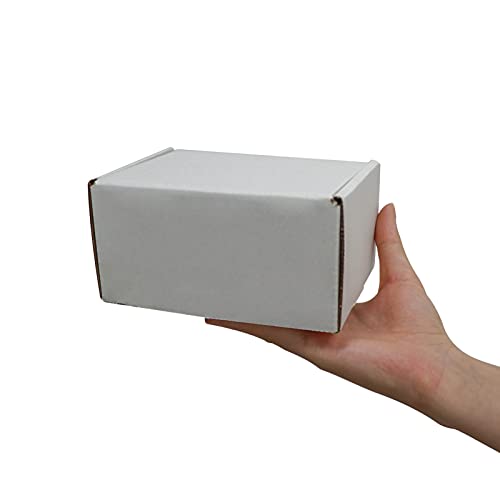 Image of RLAVBL 6x4x3 Inches Shipping Boxes Set of 25, White Small Corrugated Cardboard Box, Mailer Boxes for Packing Small Business