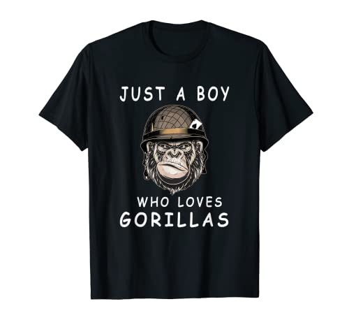 Just A Boy Who Loves Gorillas - Camiseta para amantes del gorila Camiseta