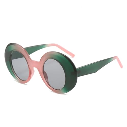 Lunettes de soleil ovales punk dégradées rondes pour look vintage femme et homme