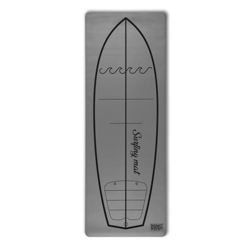 Balance Board Pro, Surfing Mat - Surf Training pop-up - Migliora la tecnica pop-up - Tavola da surf - Tappetino da yoga per surfisti - antiscivolo ecologico (Grey)