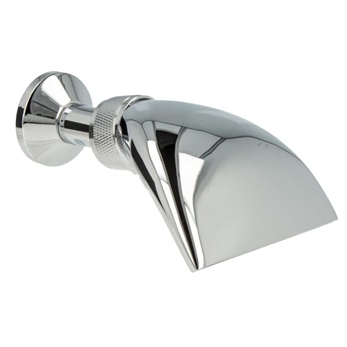 tecuro Schwallbrause Wandanschluss 3/4 Zoll, Wasserfall Effekt für Sauna/Badezimmer mit Kugelgelenk und Wandhalterung, Messing Hochwertig verchromt
