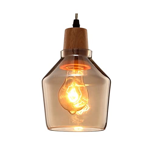 MSGIRVLZL Oxvue Lámpara De Suspensión De Vidrio De Vidrio De Ámbar Necio De Lámpara Retro Retro E27 Luz Colgante Edison E27 Linterna Colgante for La Iluminación Del Restaurante Del Bar De Bares Temáti