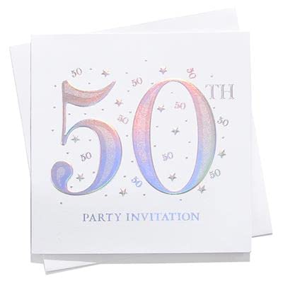 BGC STUDIOS 50TH BIRTHDAY PARTY INVITATIONS (HOLOGRAPHIC) 36 CARDS WITH ENVELOPES